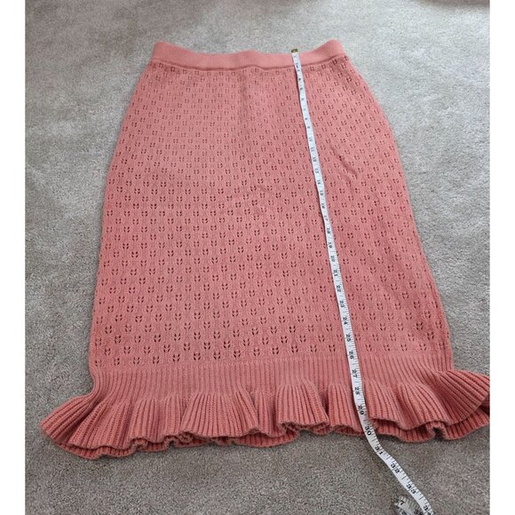 Lauren Conrad XXL Pink Knit Skirt With Ruffle Hem - Picture 7 of 8